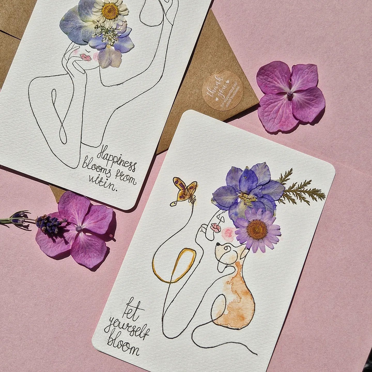 Seasonal handmade card presentation