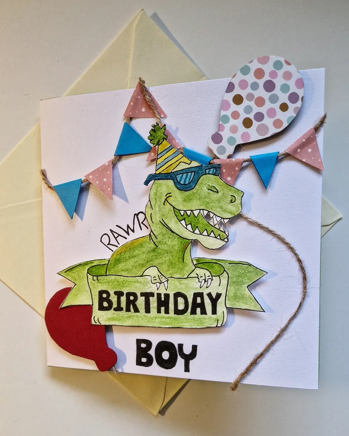 Handmade birthday card for a celebration