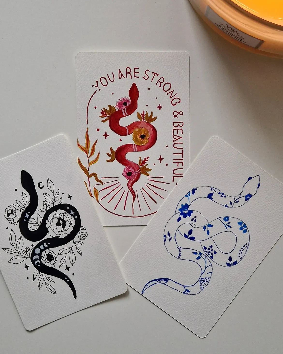 Close-up of layered handmade card details