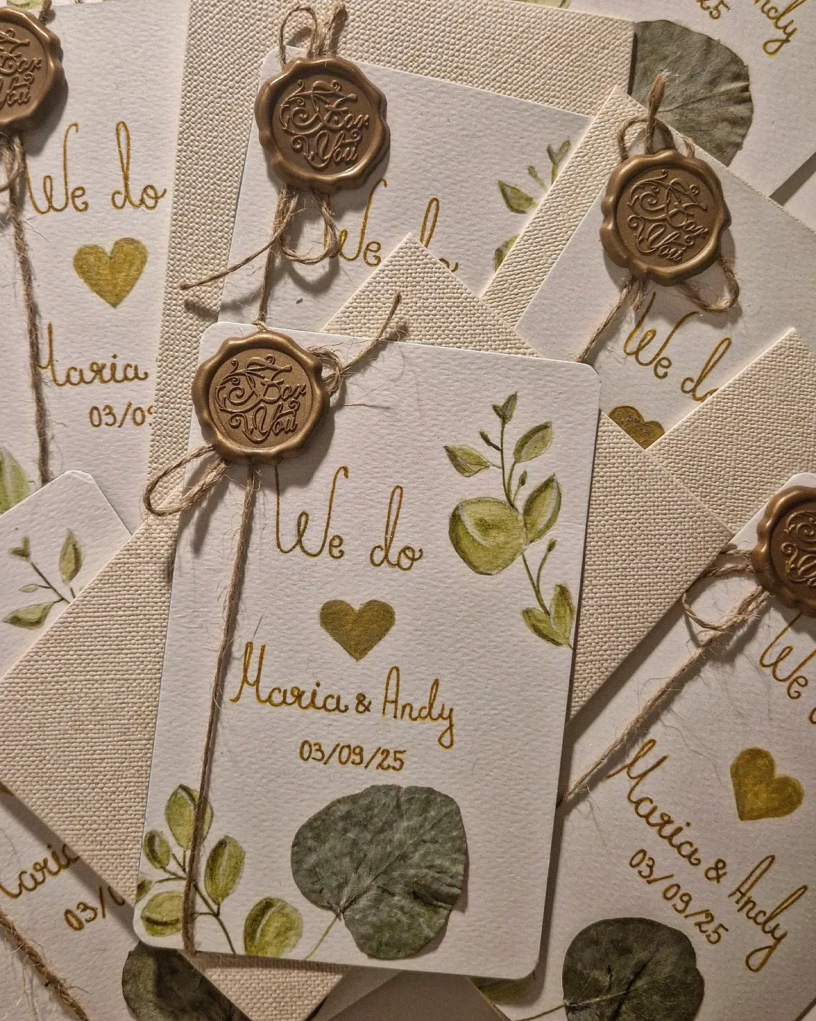 Personalised handmade wedding card